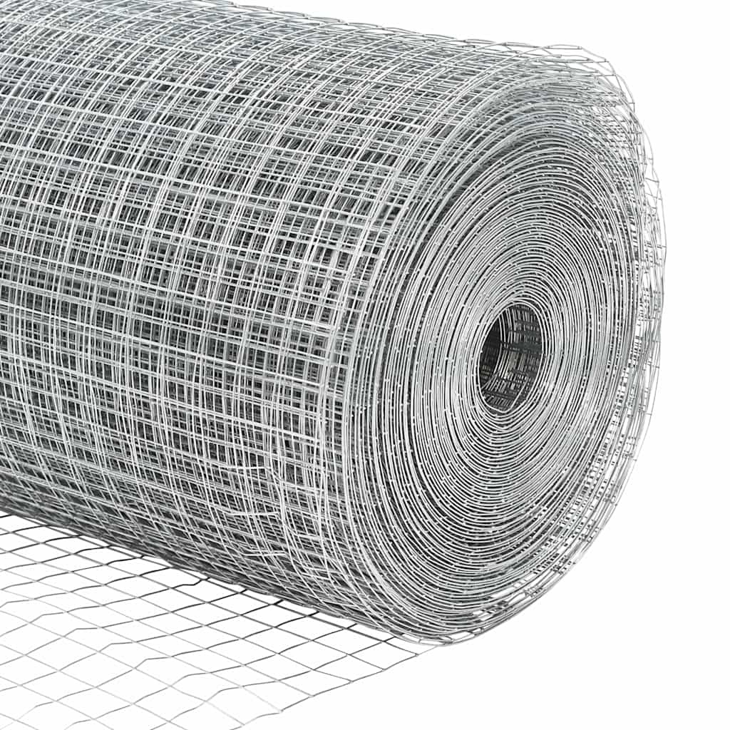 vidaXL Συρμάτινος Φράχτης με 22 Στυλούς Ασημί 1.2x25 μ Χάλυβας