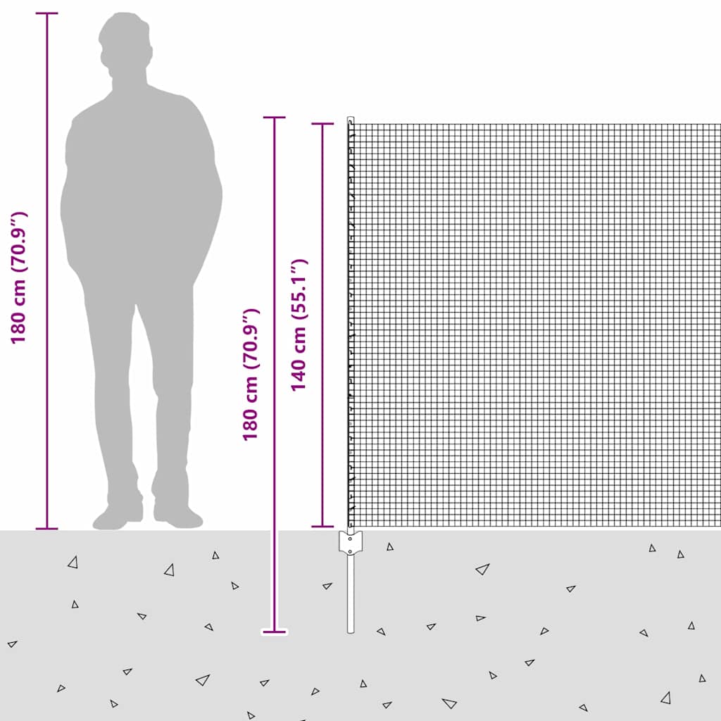 vidaXL Φράχτης Welded Wire με 22 Υ Posts Ασημί 1.4x25 μ Χάλυβας
