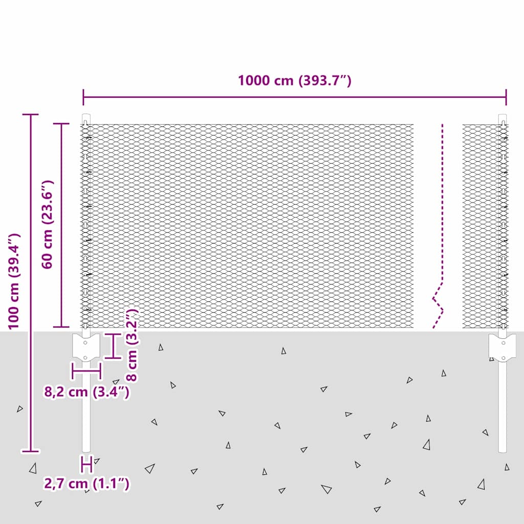 vidaXL Στήριγματα Φράκτη 5 τεμ U-Channel Πράσινα 100 cm Χάλυβας