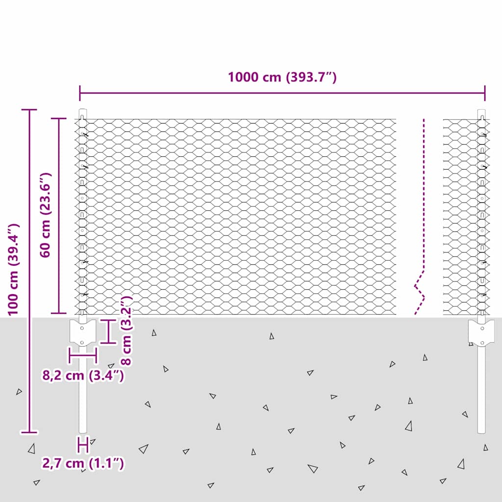 vidaXL Στυλοί Φράκτη 11 τεμ U-Channel Πράσινοι 100 cm Χάλυβας