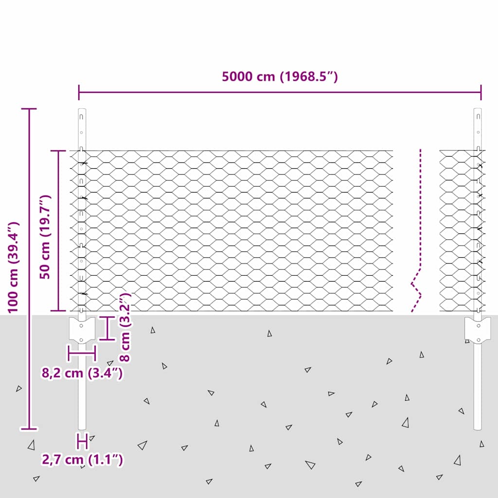 11 pcs U-Channel Πράσινοι Πόλοι vidaXL 60 cm Χάλυβας