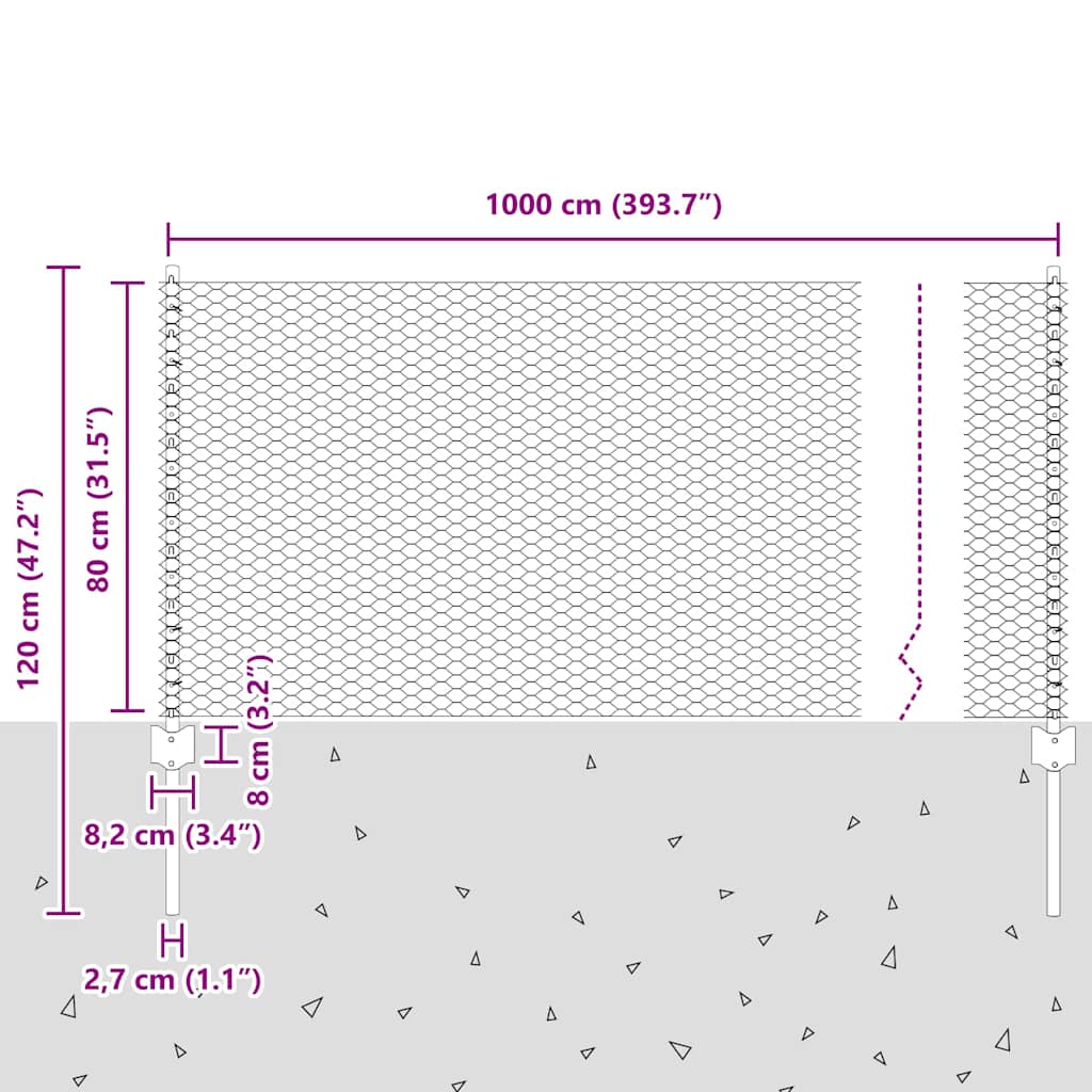 vidaXL Πόλοι Φράχτη 5 τεμ U-Channel 80 εκ Γαλβανισμένο Ατσάλι