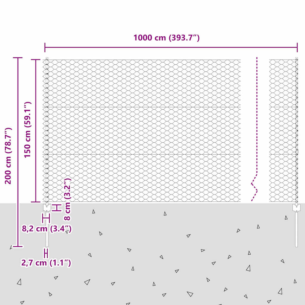 10 τεμ Οριζόντια Πόδια U-Channel 150 εκ Γαλβανισμένος Χάλυβας