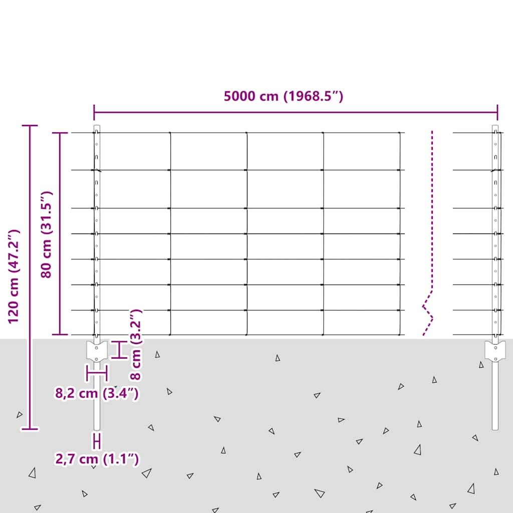 vidaXL Στηρίγματα Φραχτών 11 τεμ U-Channel 80 εκ Γαλβανισμένο Ατσάλι