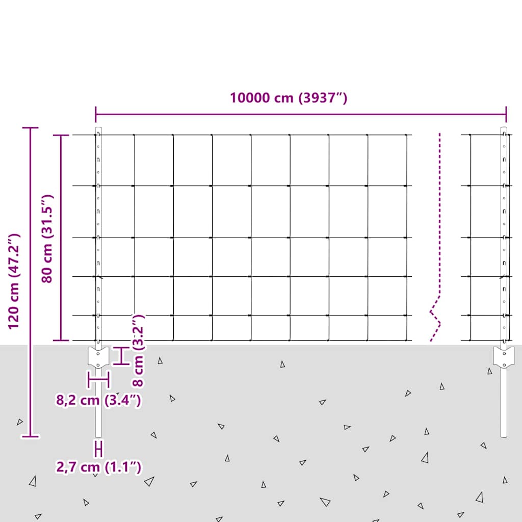 vidaXL Πόλοι Φράκτη 11 τεμ U-Channel 80 εκ Γαλβανισμένο Ατσάλι