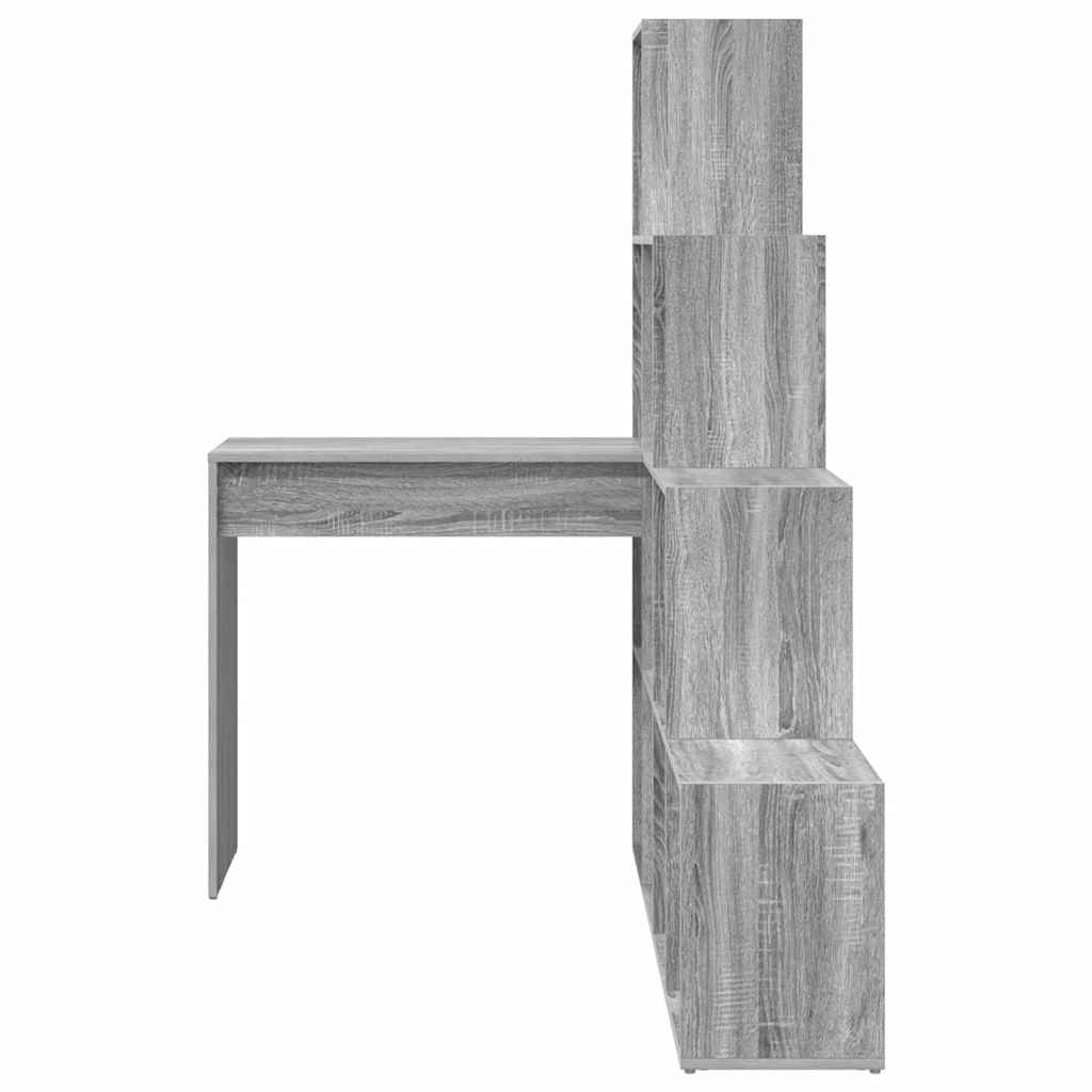 vidaXL Γωνιακό γραφείο με ράφι Γκρι sonoma 101.5 x 149.5 x 149.5 εκ.