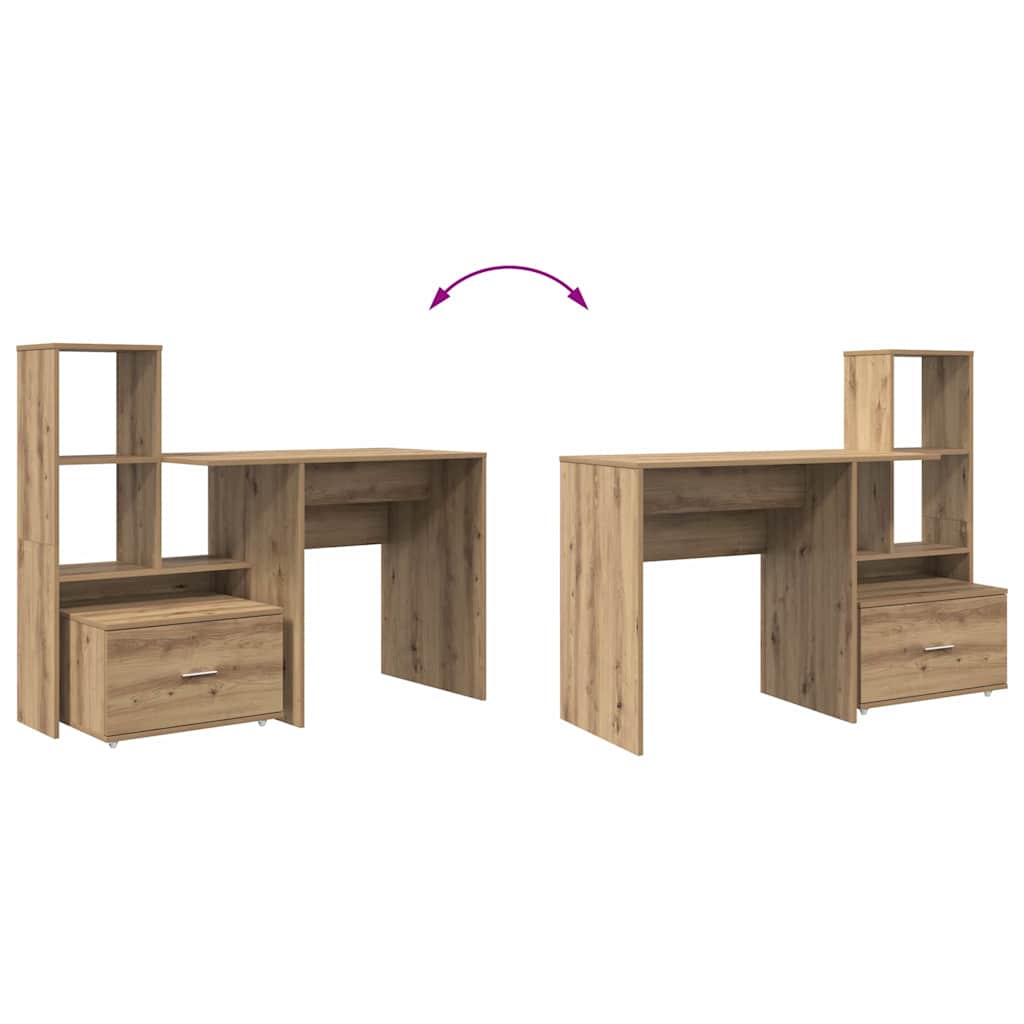 vidaXL Γραφείο artisan δρυς 131.5 x 50 x 106.5 εκ. Επεξεργασμένο ξύλο