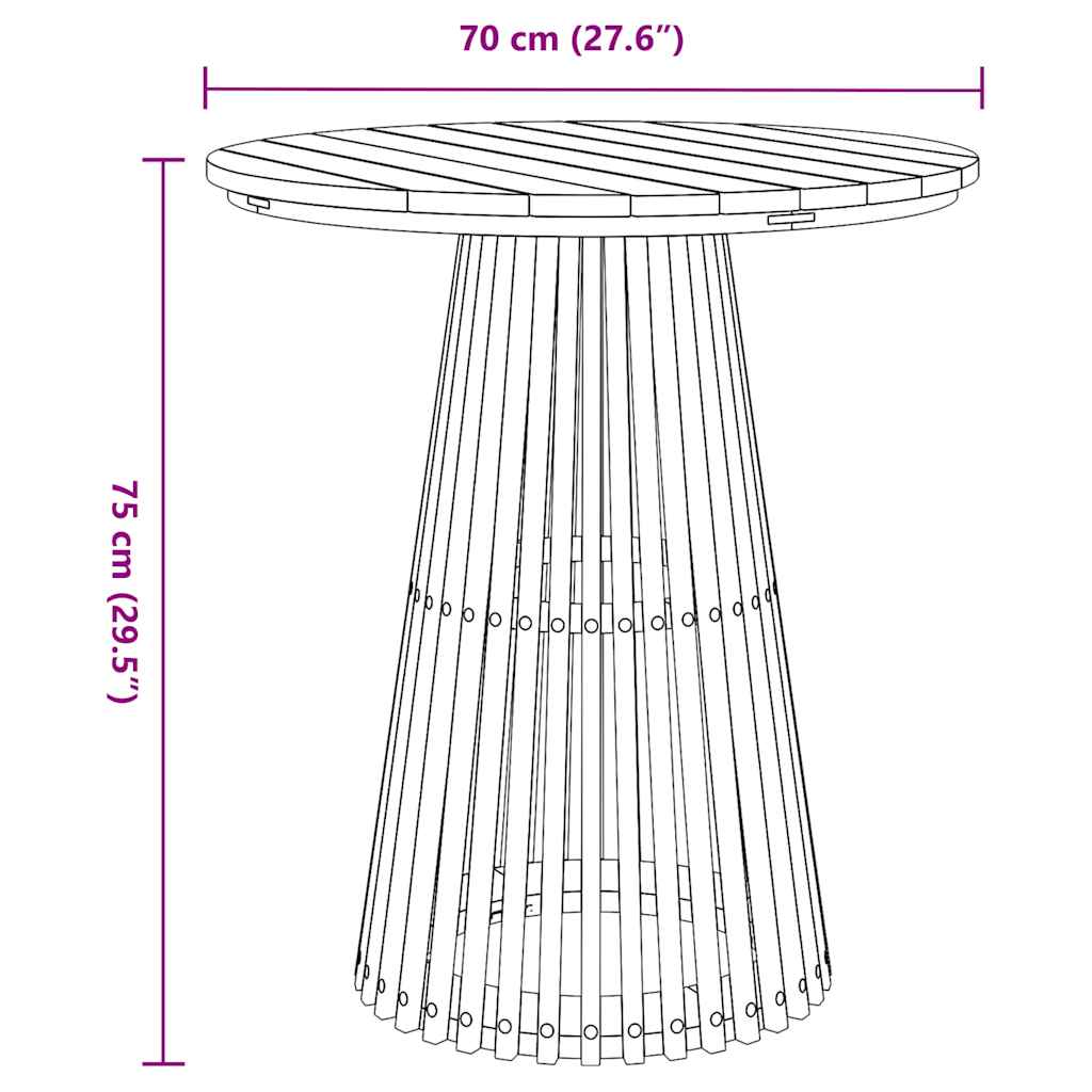 vidaXL Τραπεζάκι Πλευράς Καφέ 70 x 70 x 75 cm Στερεό Ξύλο Τίκ