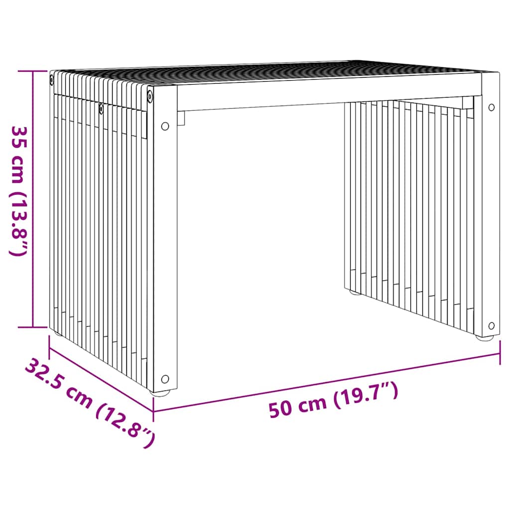 vidaXL Πλευρικό Τραπέζι Κήπου Καφέ 50 x 32.5 x 35 εκ Μασίφ ξύλο teak
