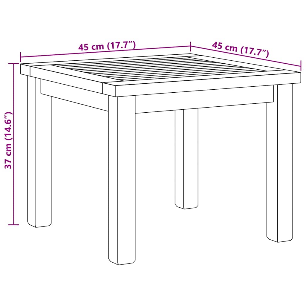 vidaXL Τραπεζάκι σαλονιού Καφέ 45 x 45 x 36 cm Στερεό Ξύλο Τίκ