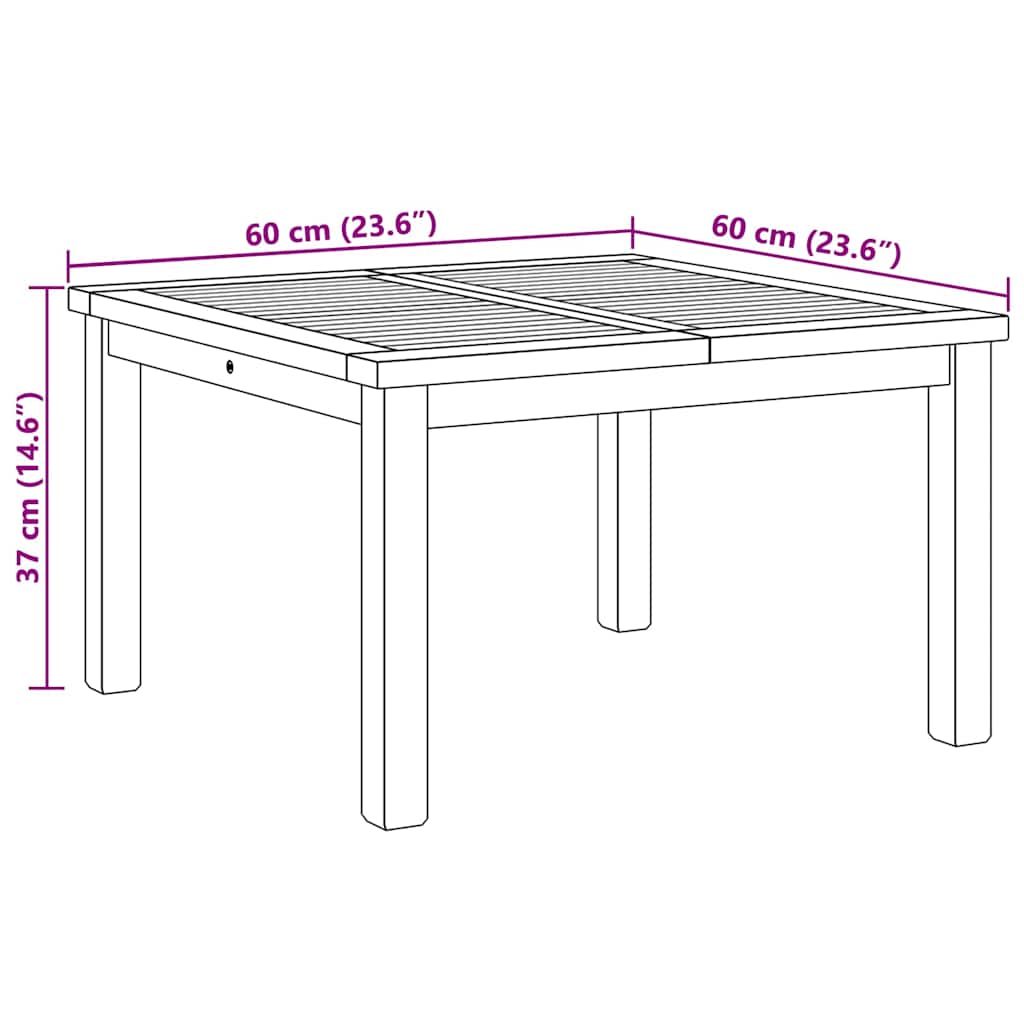 vidaXL Τραπεζάκι σαλονιού Καφέ 60 x 60 x 36 cm Στερεό Ξύλο Τίκ