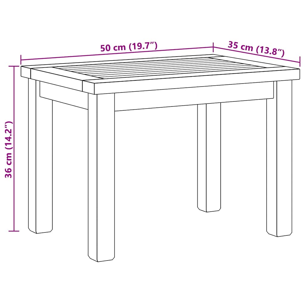 vidaXL Τραπεζάκι σαλονιού Καφέ 50 x 35 x 36 cm Στερεό Ξύλο Τίκ