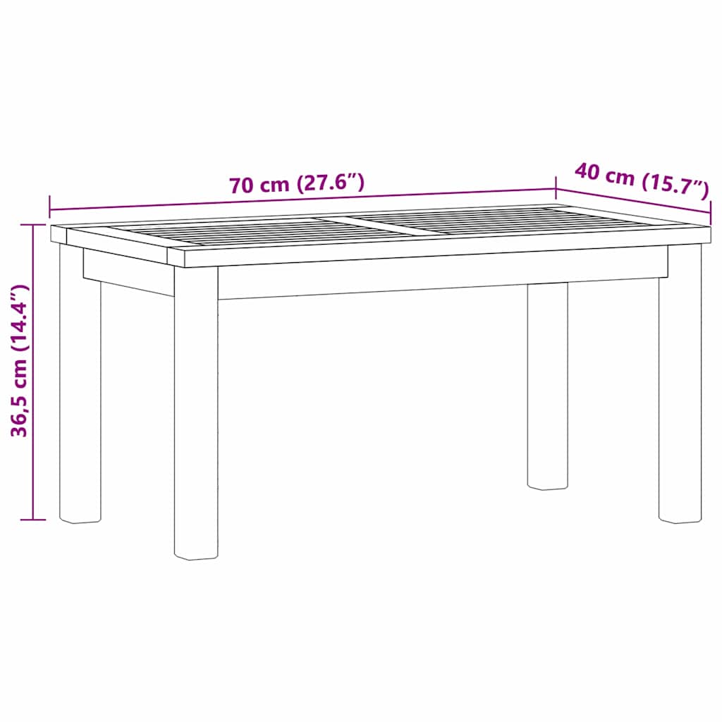 vidaXL Τραπεζάκι σαλονιού Καφέ 70 x 40 x 36 cm Στερεό Ξύλο Τίκ