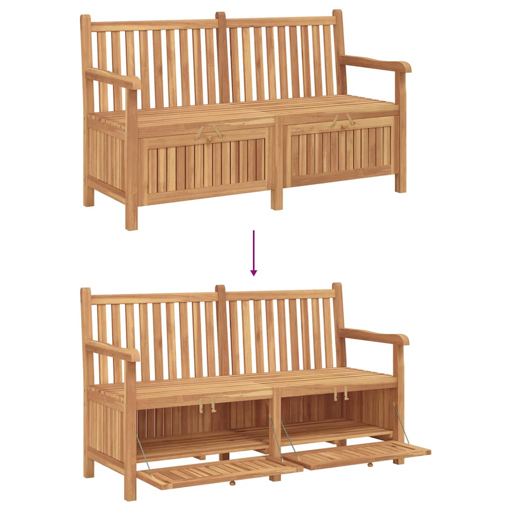 vidaXL Πάγκος Αποθήκευσης Κήπου Καφέ 150 x 60 x 90 εκ Μασίφ ξύλο teak