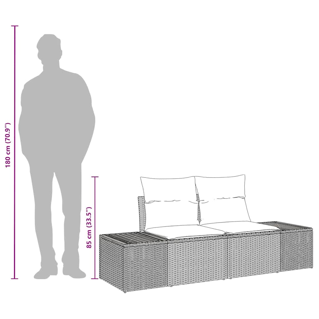 vidaXL Καναπές Κήπου με μαξιλάρι Καφέ 123 x 62 x 69εκ συνθετικό ρατάν