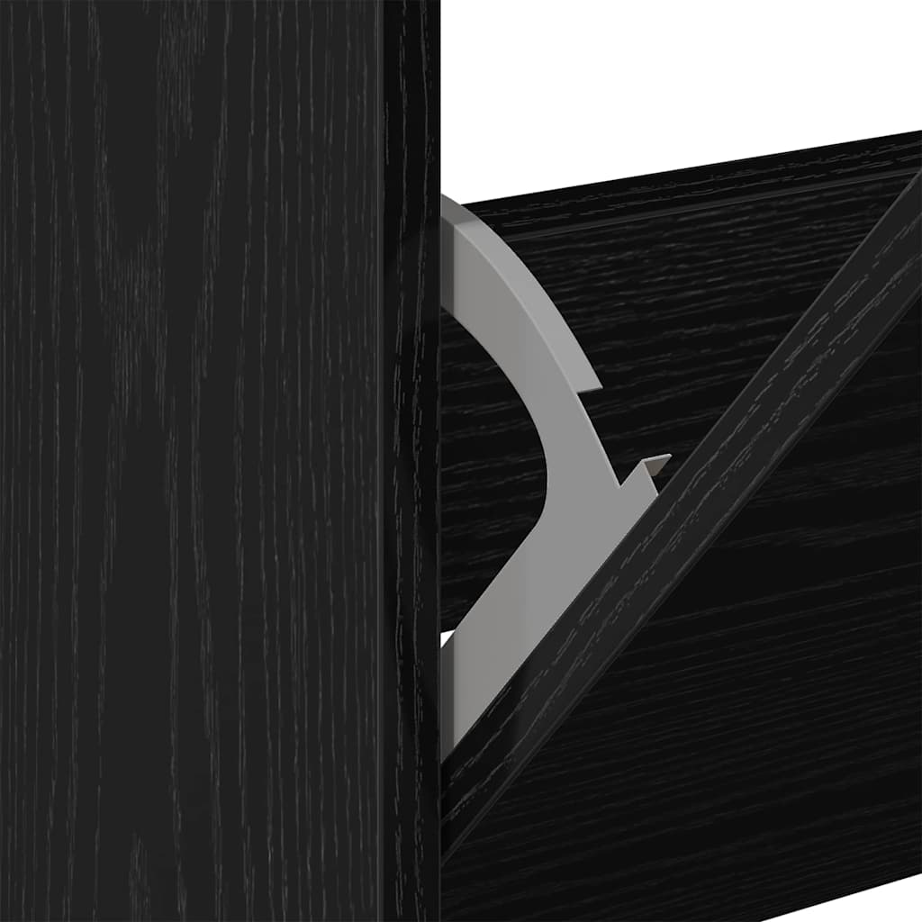 vidaXL Ντουλάπα Παπουτσιών με αποθήκευση Μαύρη δρυς 80 x 21 x 125.5 cm
