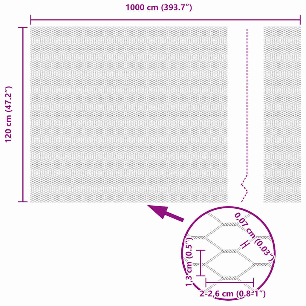 vidaXL Εξαγωνικός φράχτης Πράσινο 1.2 x 10 m Ατσάλι