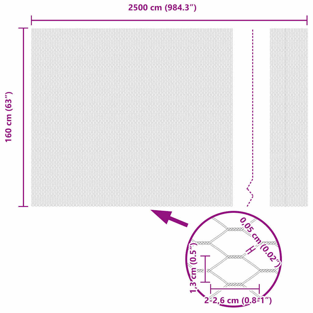 vidaXL Εξάγωνος Φράχτης Γκρίζος Ασημί 1.6 x 25 m Γαλβανισμένος χάλυβας
