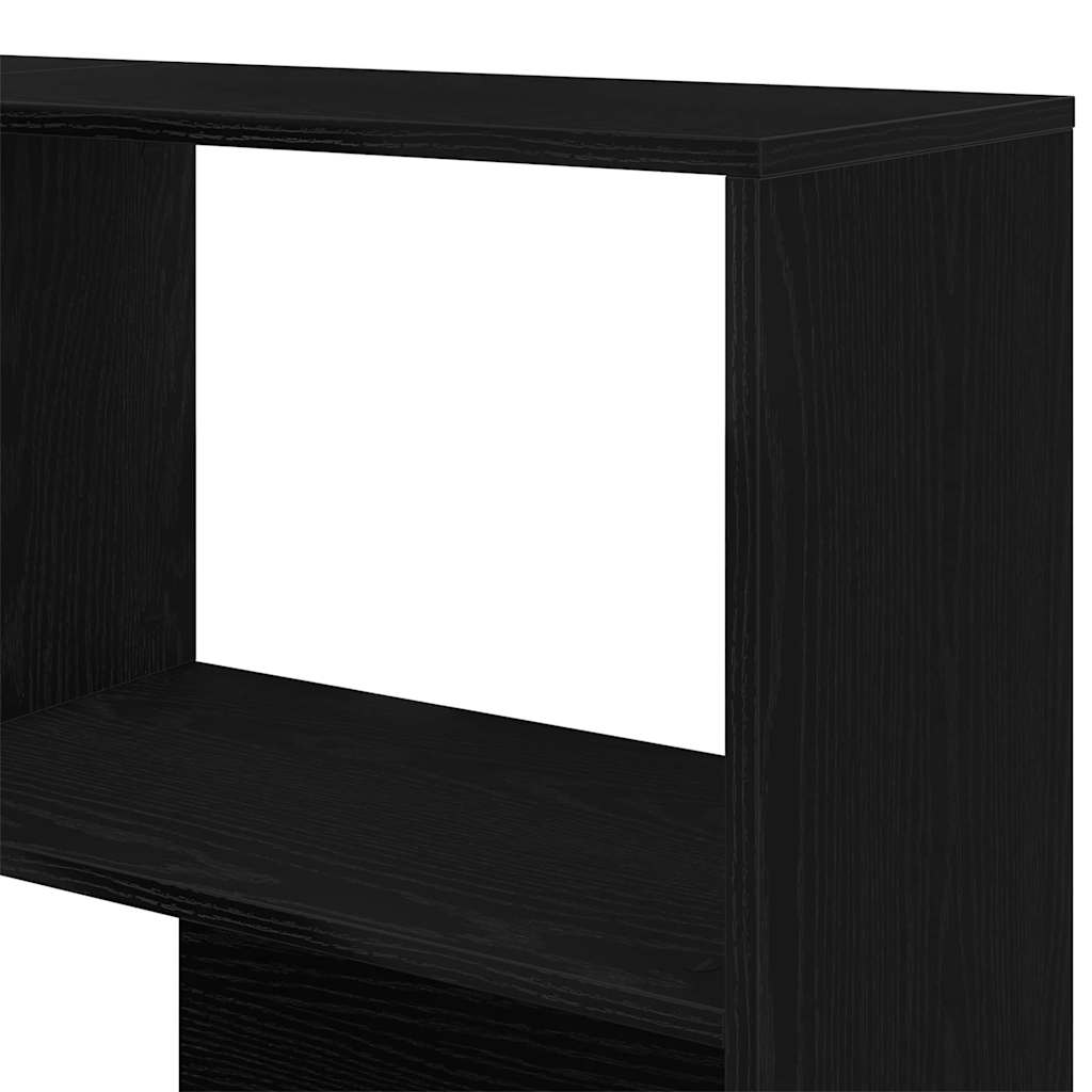 vidaXL Βιβλιοθήκη Μαύρη δρυς 140 x 30 x 140 εκ Επεξεργασμένο ξύλο