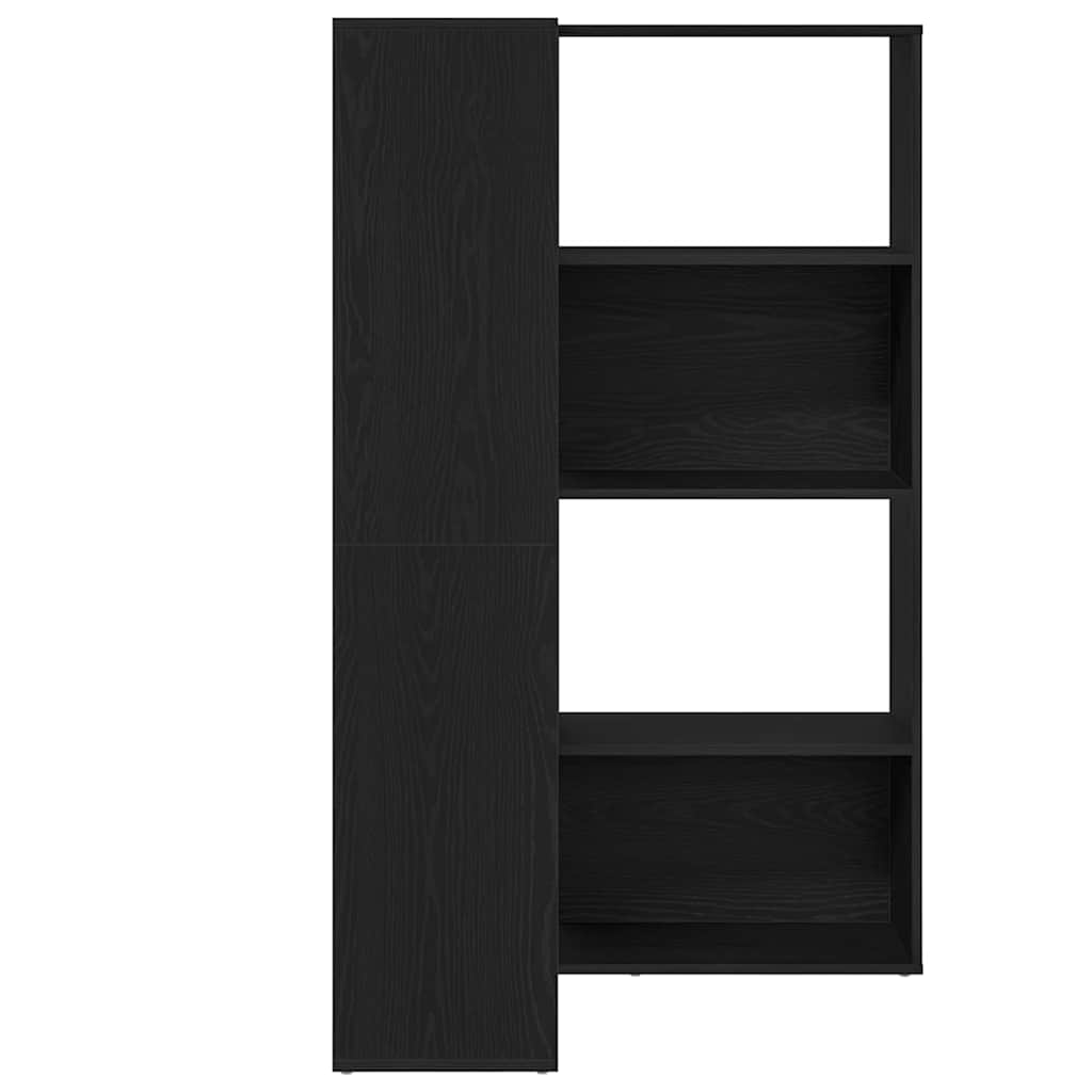 vidaXL Βιβλιοθήκη Μαύρη δρυς 140 x 30 x 140 εκ Επεξεργασμένο ξύλο