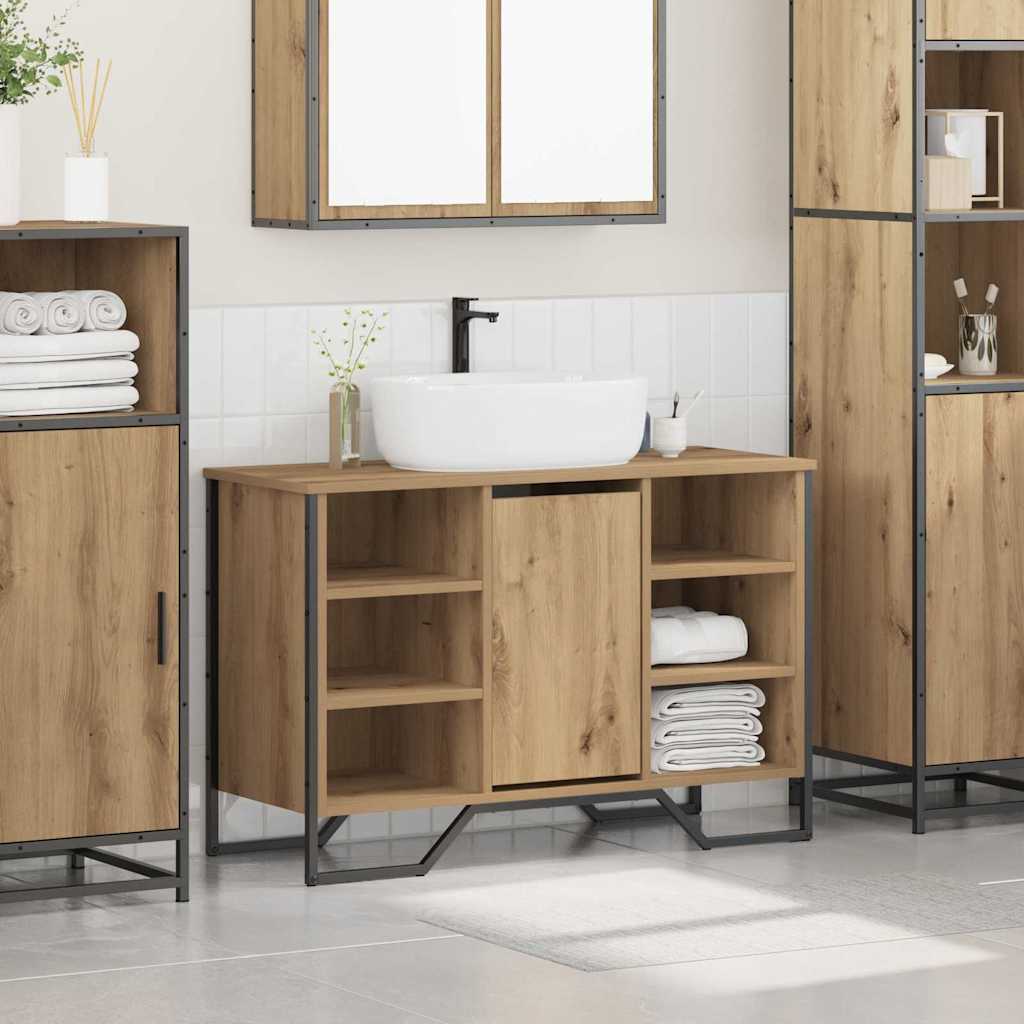 vidaXL Ντουλάπι νεροχύτη με αποθήκευση Artisan Oak 91 x 35 x 60 εκ