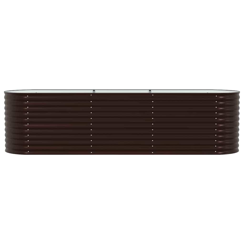 vidaXL Υπερυψωμένη Ζαρντινιέρα Καφέ 320 x 80 x 81 cm Ατσάλι