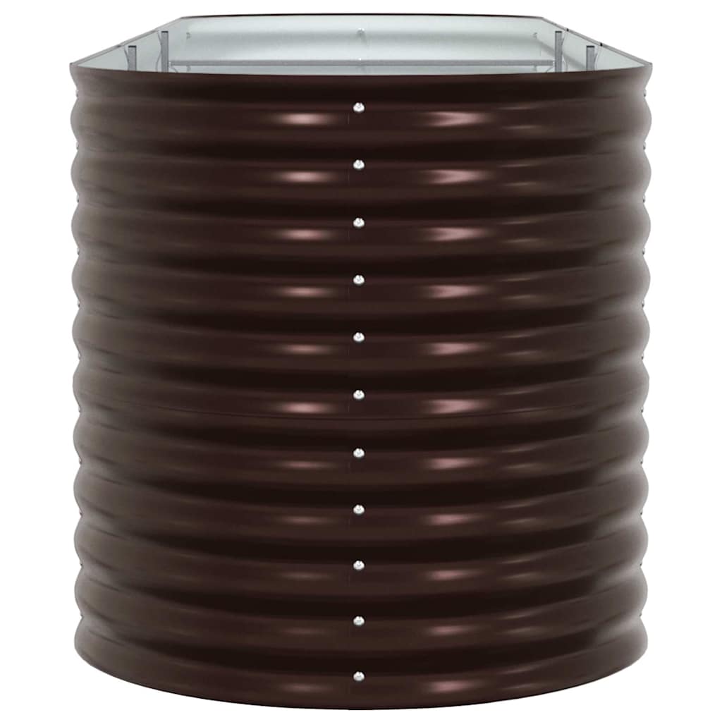 vidaXL Υπερυψωμένη Ζαρντινιέρα Καφέ 320 x 80 x 81 cm Ατσάλι