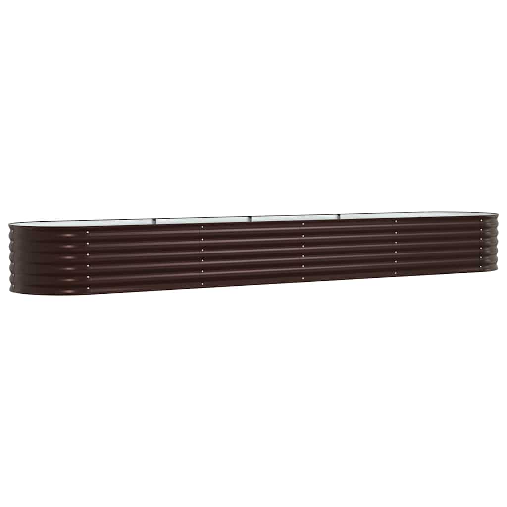 vidaXL Υπερυψωμένη Ζαρντινιέρα Καφέ 400 x 80 x 44 cm Ατσάλι