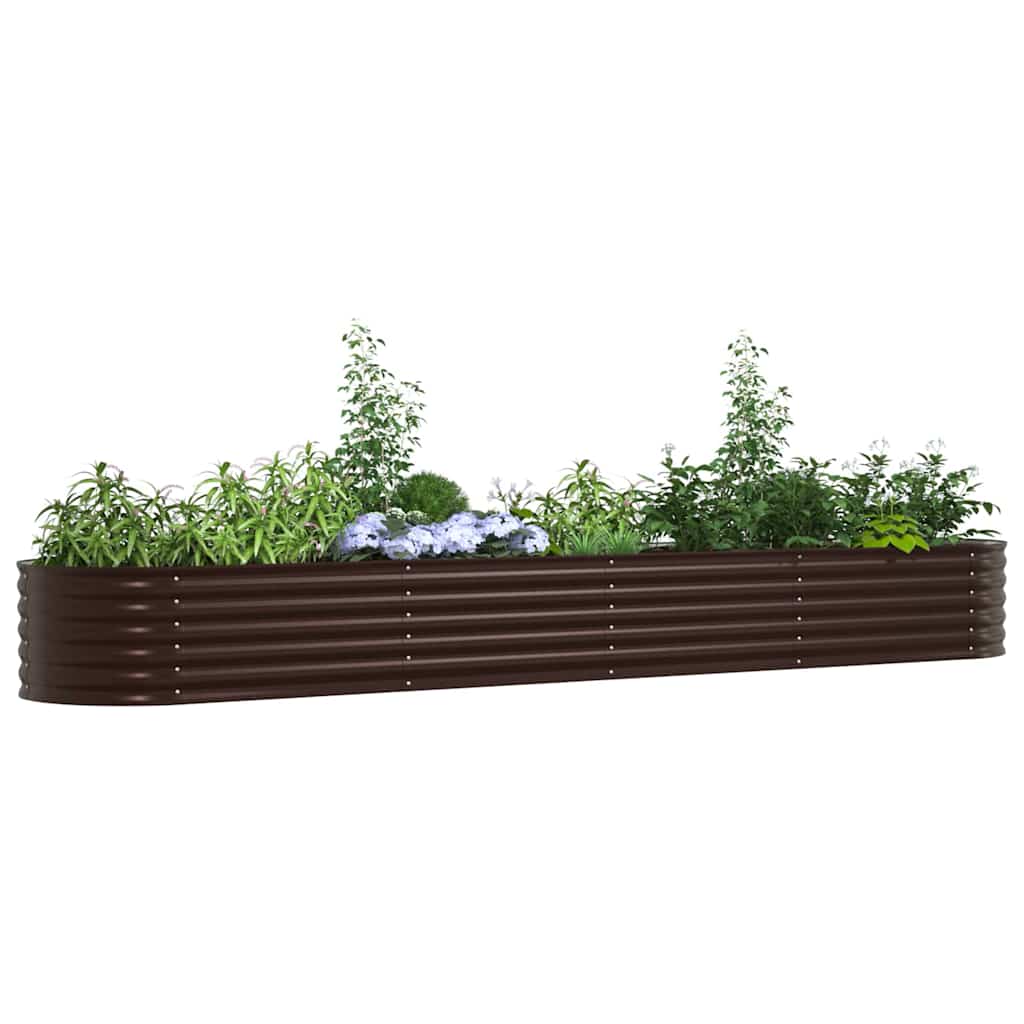 vidaXL Υπερυψωμένη Ζαρντινιέρα Καφέ 400 x 80 x 44 cm Ατσάλι