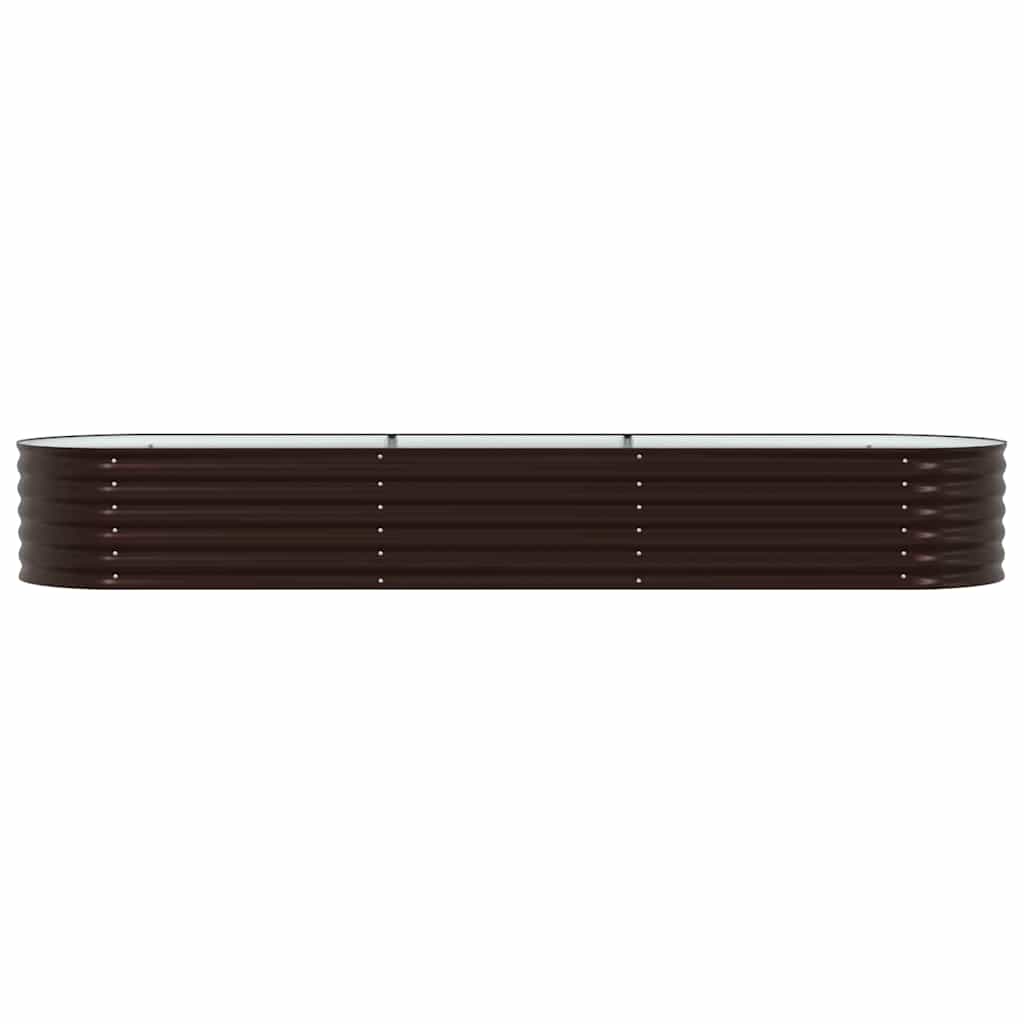 vidaXL Υπερυψωμένη Ζαρντινιέρα Καφέ 320 x 80 x 44 cm Ατσάλι
