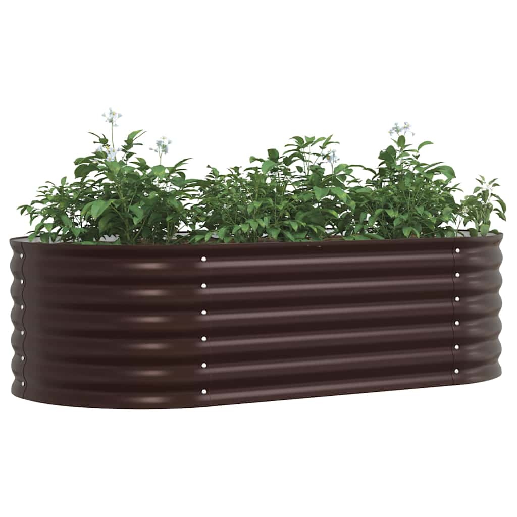 vidaXL Υπερυψωμένη Ζαρντινιέρα Καφέ 160 x 80 x 44 cm Ατσάλι