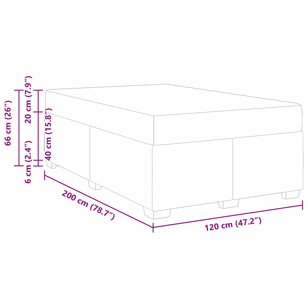 vidaXL Σκελετός Κρεβατιού με στρώμα Γκρι 120 x 200 cm ύφασμα