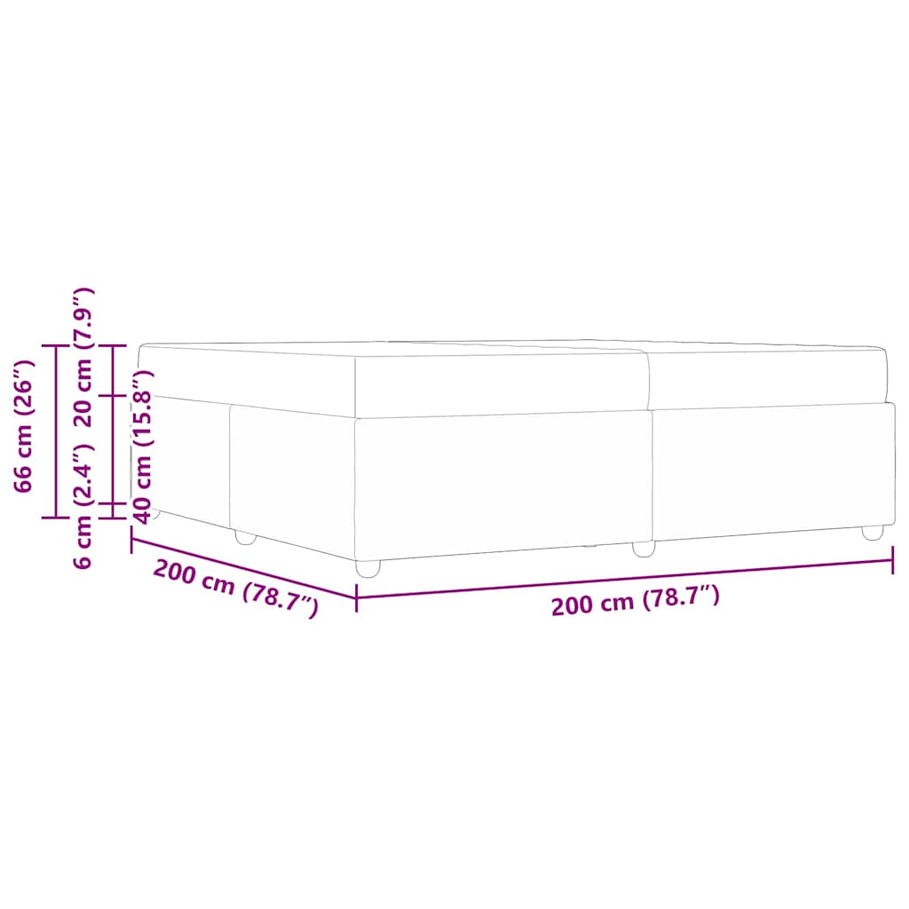 vidaXL Σκελετός Κρεβατιού Taupe 200 x 200 cm ύφασμα