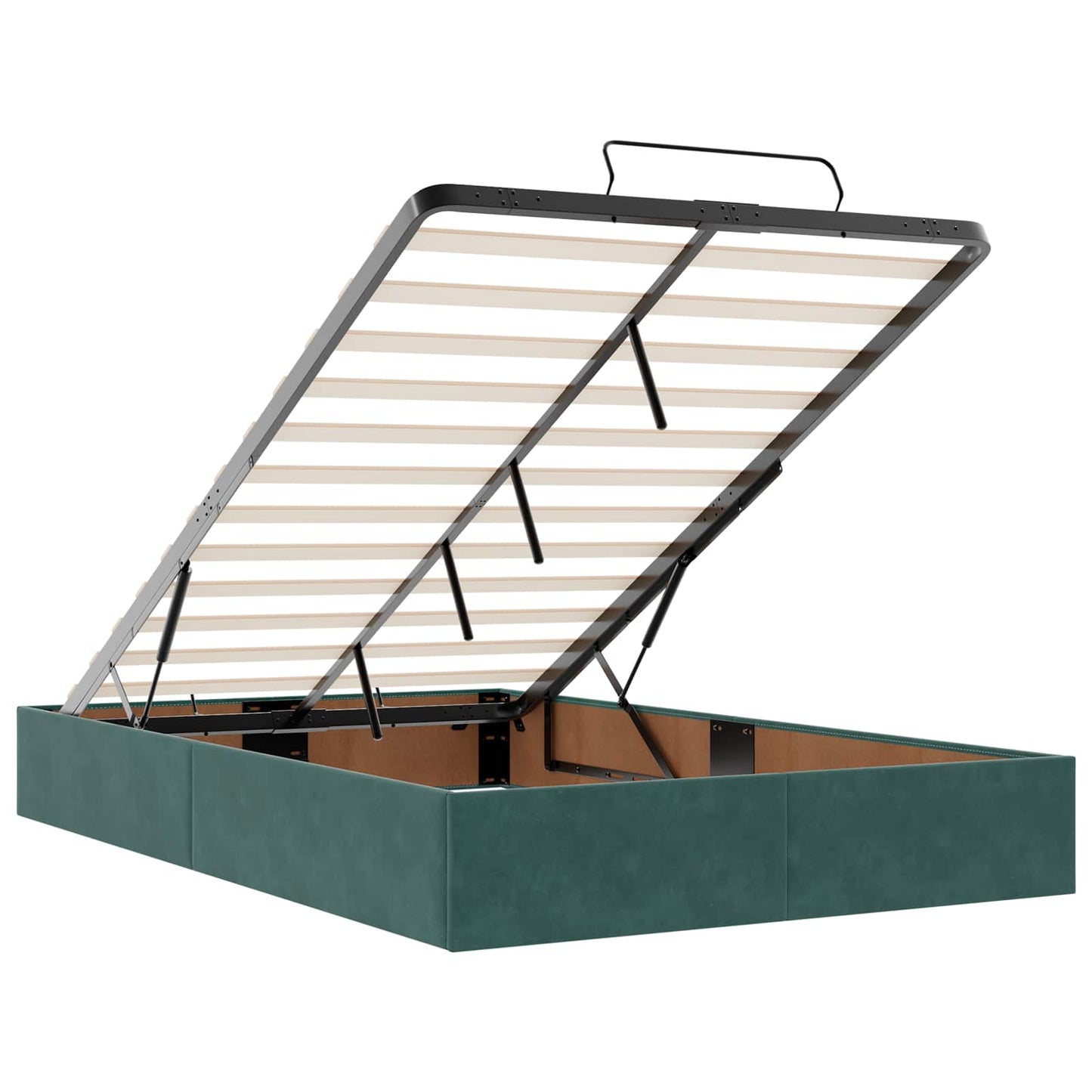 vidaXL Σκελετός κρεβατιού με στρώμα με στρώμα 2 pcs Πράσινο Βελούδο