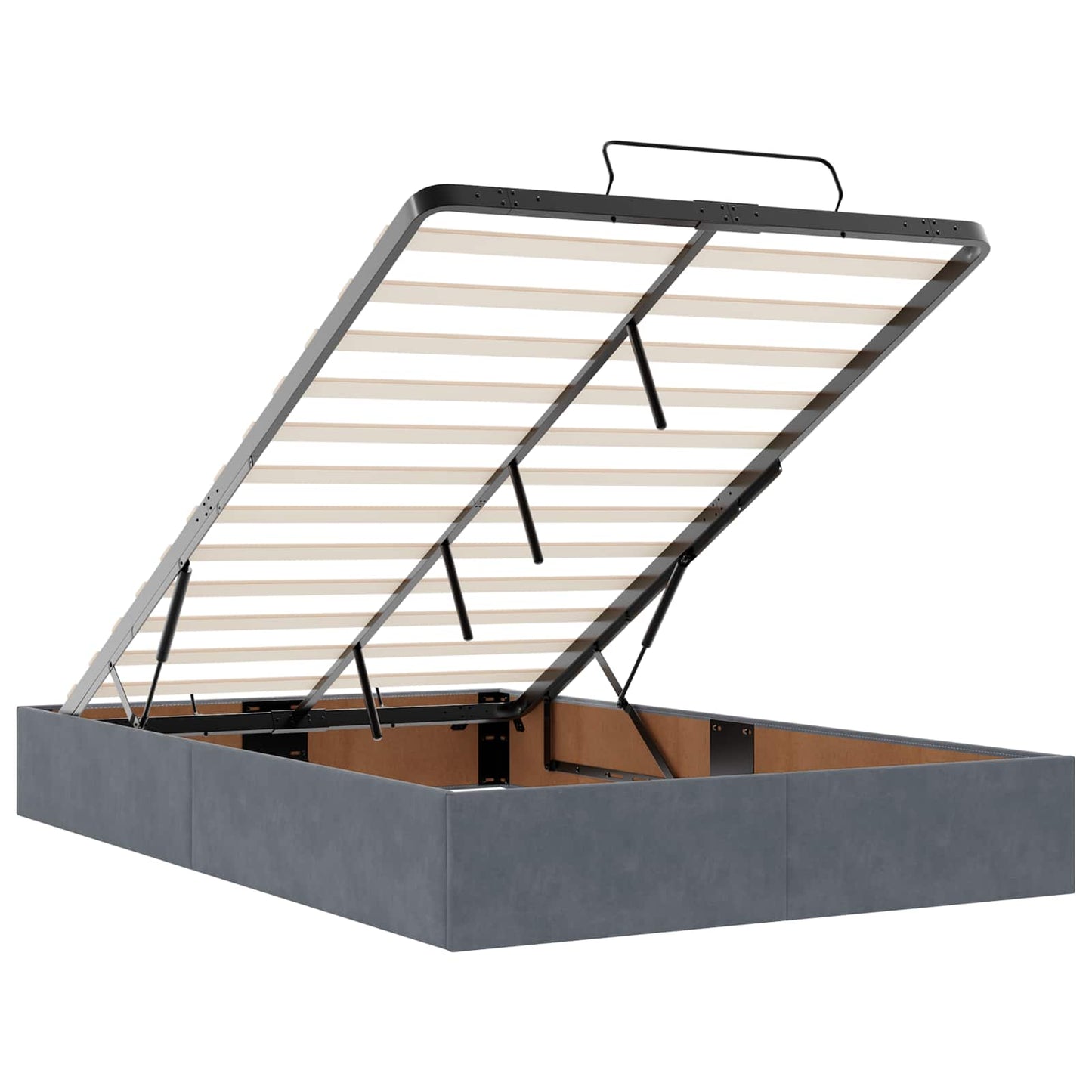 vidaXL Σκελετός κρεβατιού με στρώμα 2 pcs Σκούρο Γκρι Βελούδο