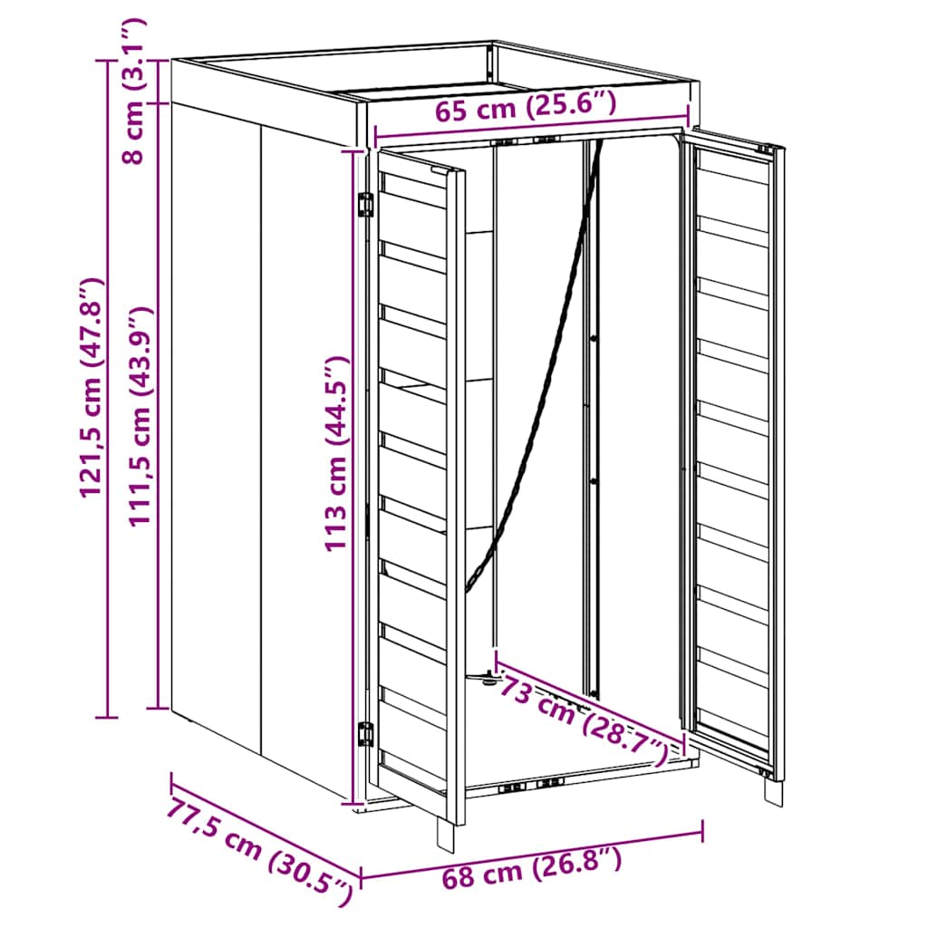 vidaXL Αποθήκευση Κάδου με Στέγη Γλάστρας για Κάδο 240L Ανθρακί