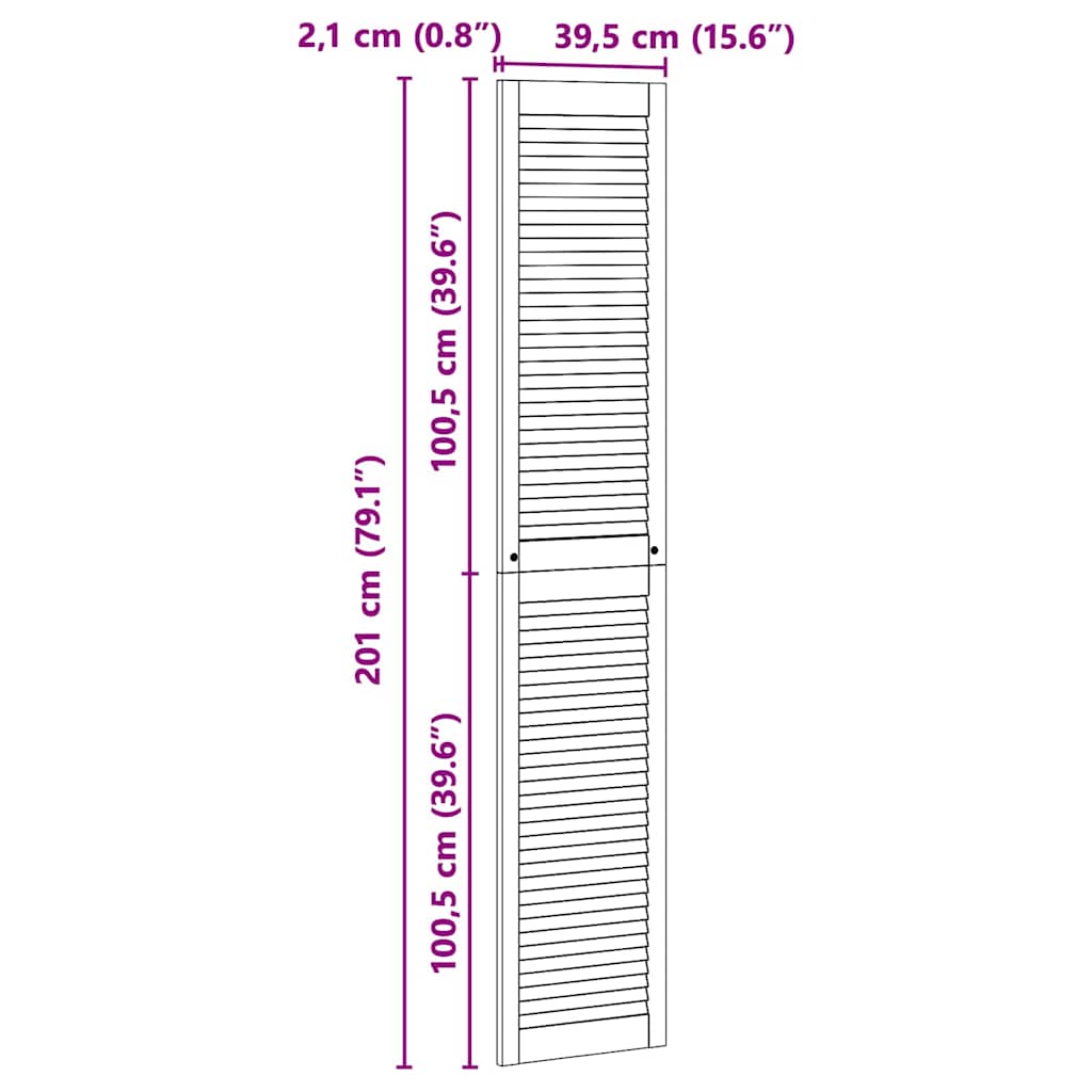 vidaXL Πόρτα Ντουλάπας Φυσικό 140.5 x 2.1 x 49.5 cm Μασίφ ξύλο πεύκου