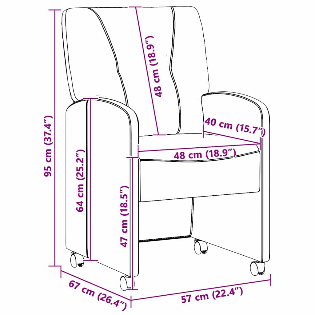vidaXL Καρέκλες φαγητού 2 pcs Σκούρο γκρι 57 x 67 x 95 εκ ύφασμα