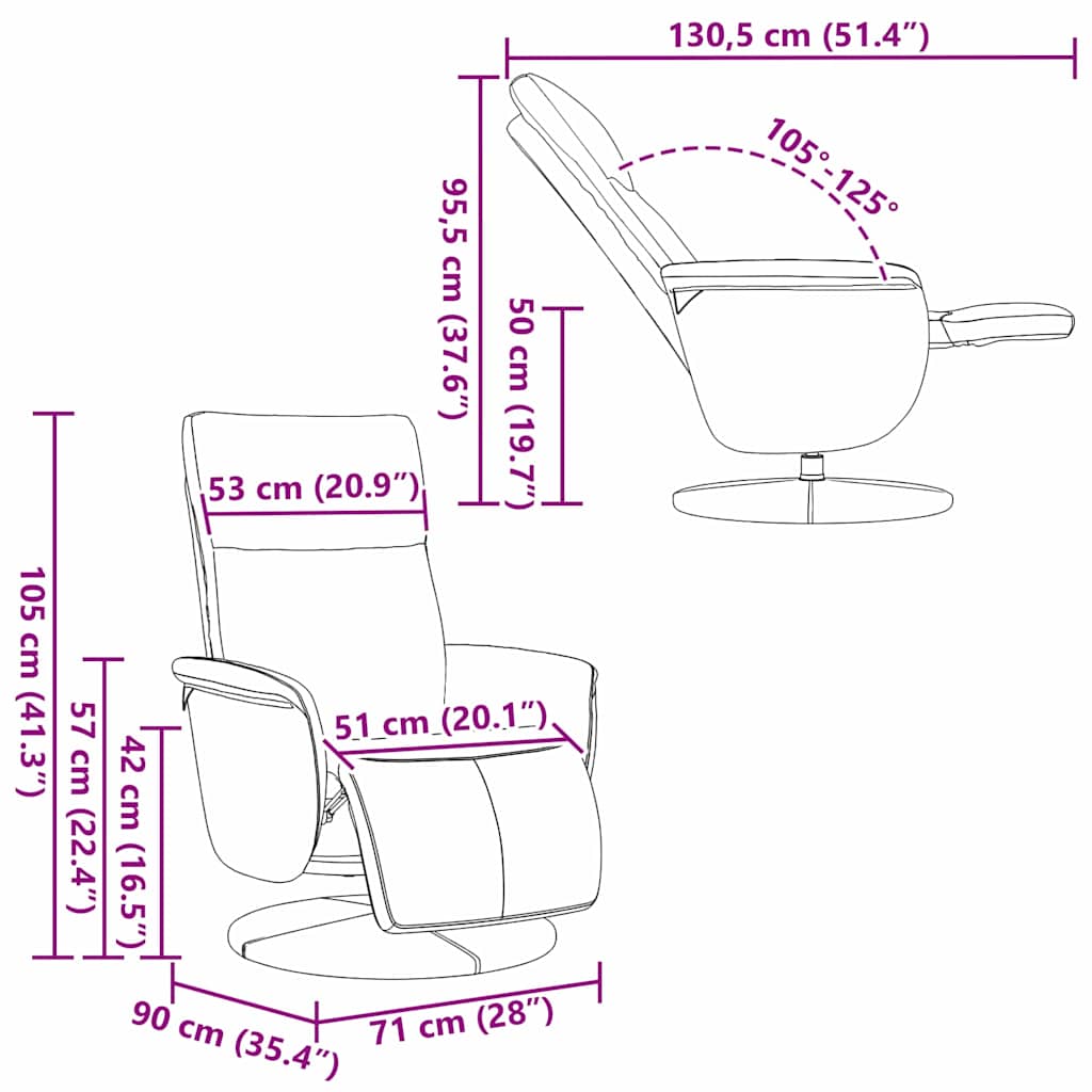 vidaXL Κάθισμα μασάζ Μαύρο 71 x 90 x 105 εκ. Τεχνητό Δέρμα
