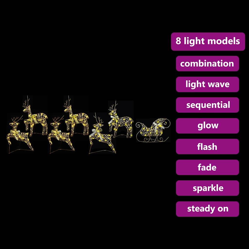 vidaXL LED Ρούντερ με 40 LED 7 pcs Χρυσό PET