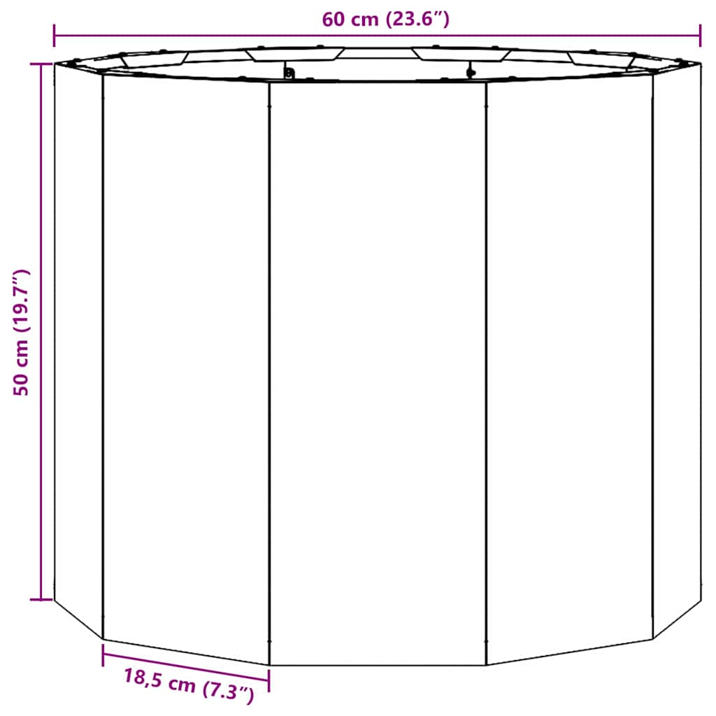 vidaXL Γλάστρα Σκ rusty 60 x 60 x 50 εκ Ατσάλι Σκληρυθέν στον Αέρα