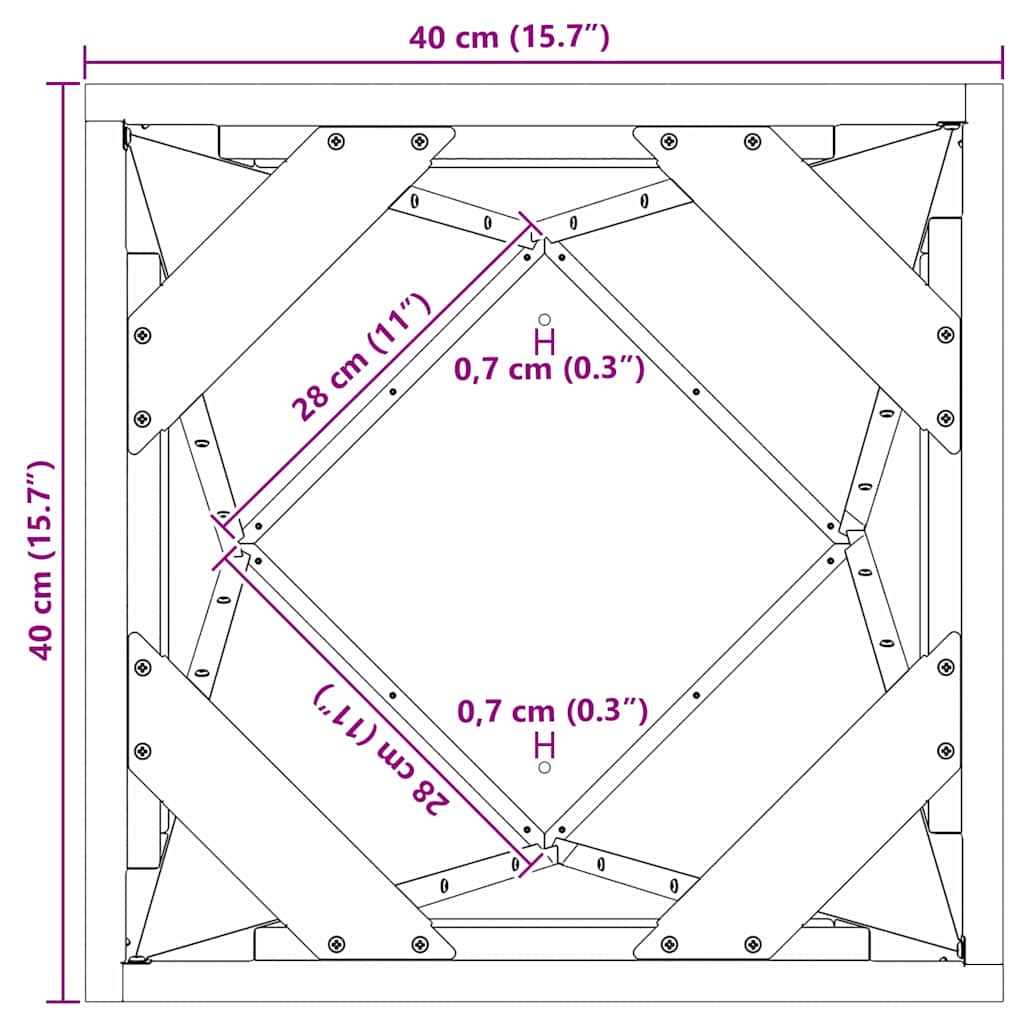 vidaXL Γλάστρα Ελιά Πράσινη 40 x 40 x 75 cm Ατσάλι