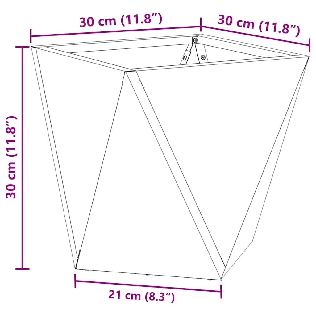 vidaXL Γλάστρα 2 pcs Λευκό 30 x 30 x 30 cm Ατσάλι
