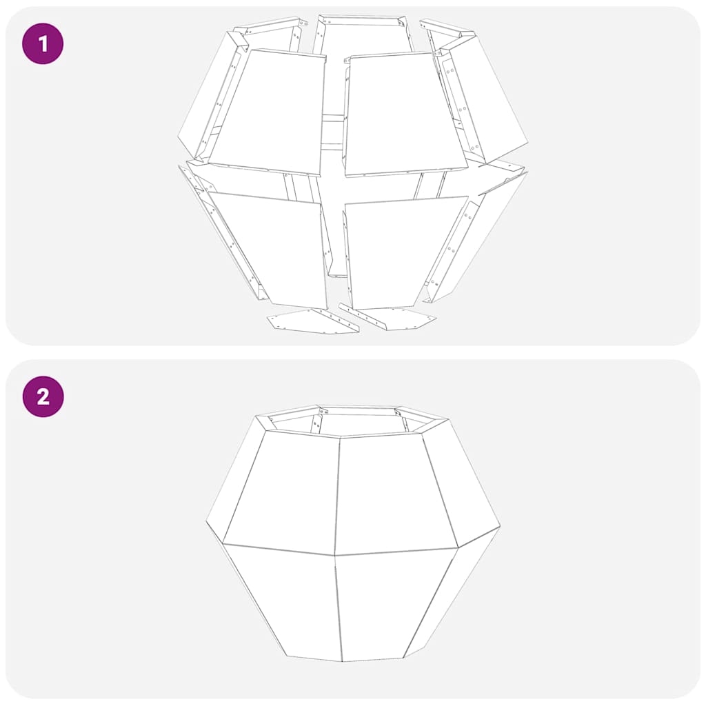 vidaXL Γλάστρα 2 pcs Σκ rusty 50 x 50 x 40 cm