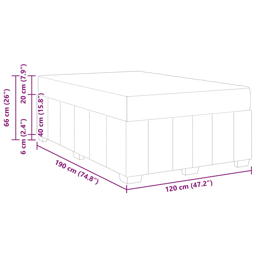 vidaXL Σκελετός Κρεβατιού με στρώμα Μαύρο 120 x 190 cm ύφασμα