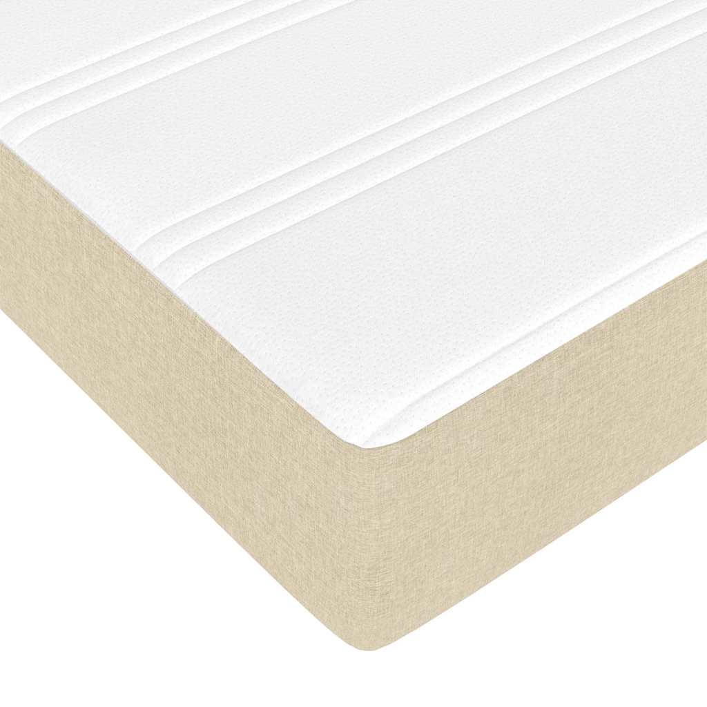 vidaXL Σκελετός Κρεβατιού με στρώμα Κρεμ 160 x 200 cm ύφασμα