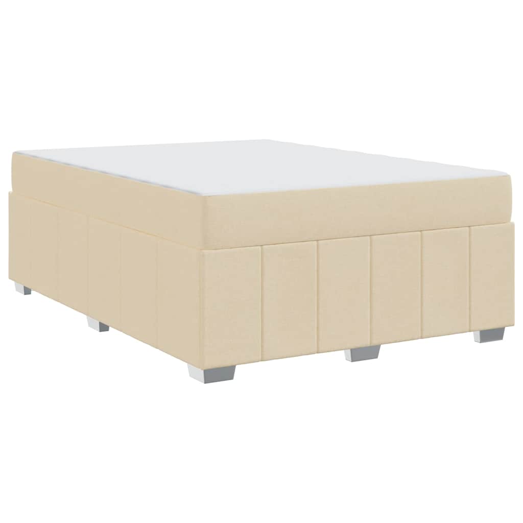 vidaXL Σκελετός Κρεβατιού με στρώμα Κρεμ 160 x 200 cm ύφασμα