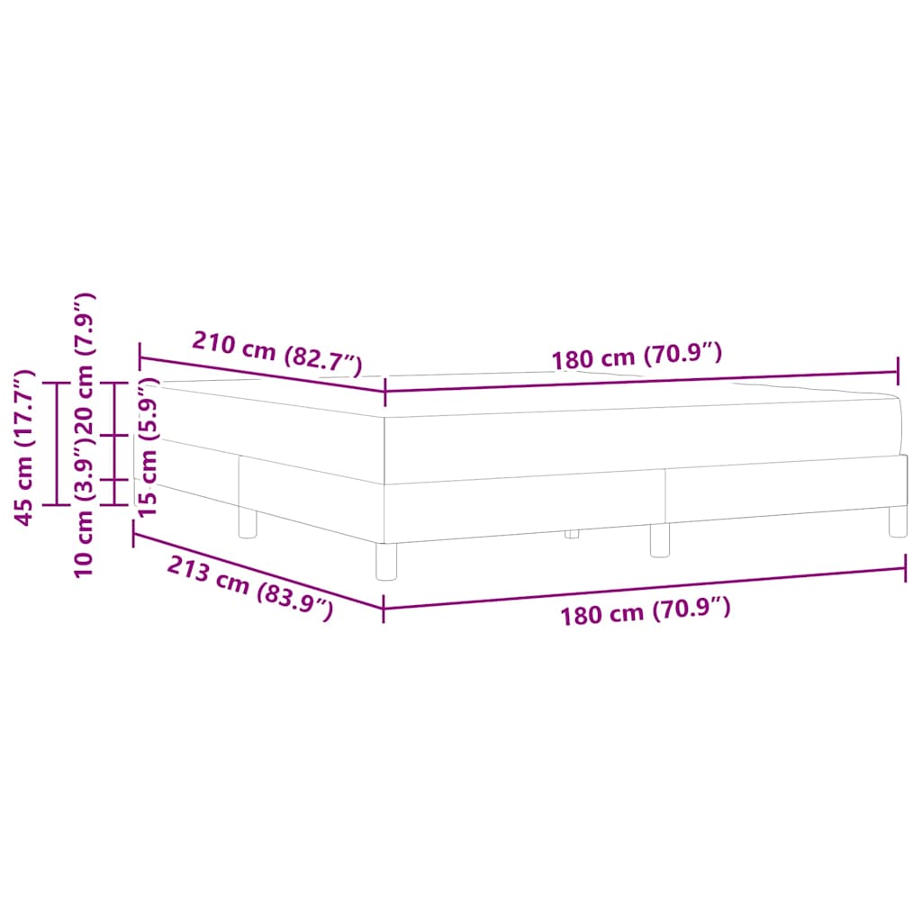 vidaXL Κρεβάτι με ελατήρια με στρώμα Ροζ 180 x 210 cm ύφασμα