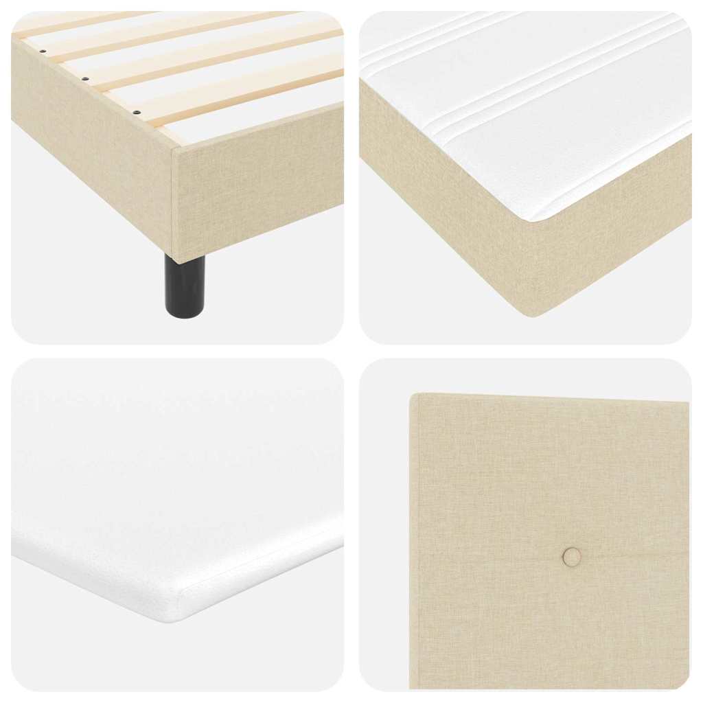 vidaXL Κρεβάτι με ελατήρια με μαξιλάρι Κρεμ 80 x 200 cm ύφασμα