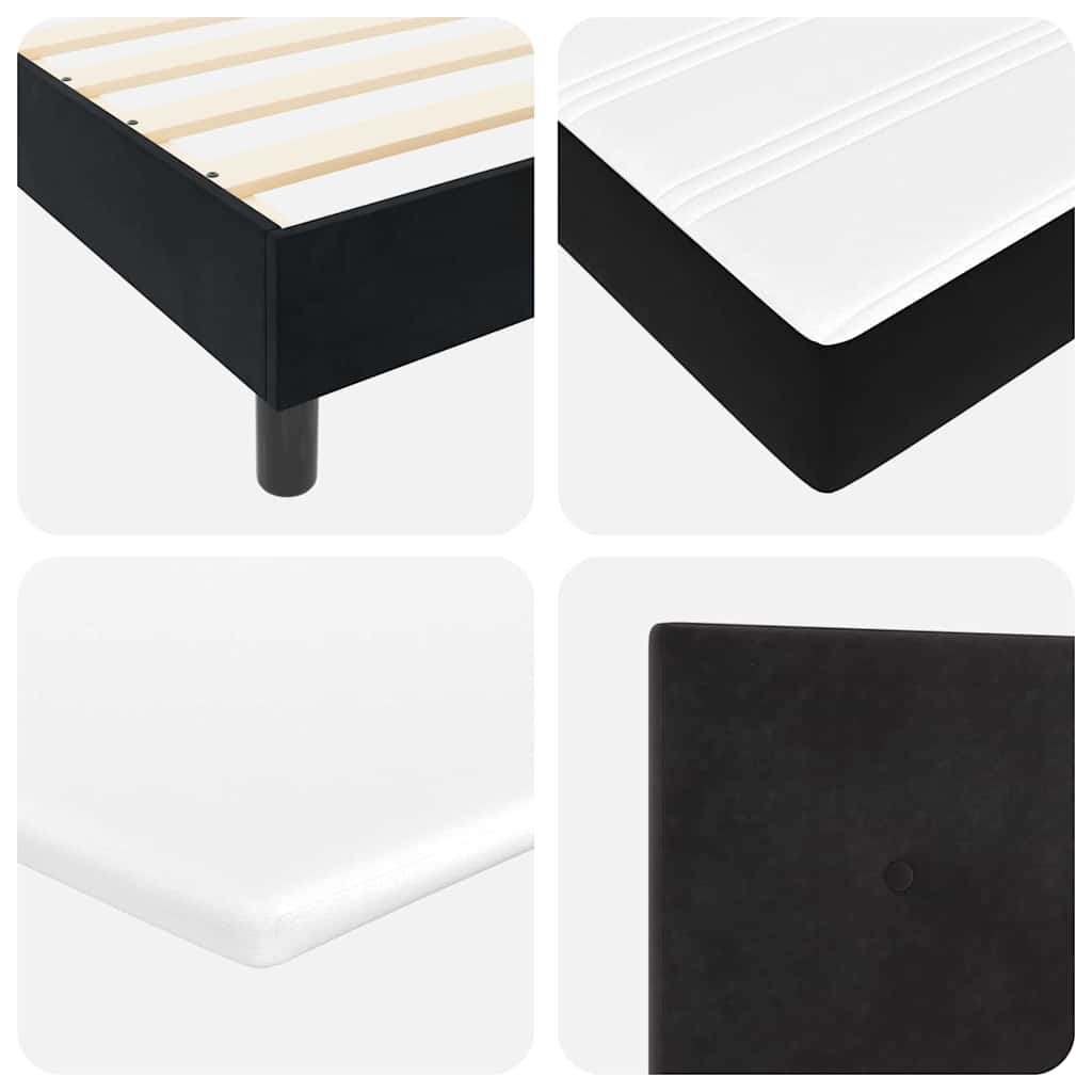 vidaXL LED Κρεβάτι με βάθρο με κεφαλάρι Μαύρο 120 x 190 cm Βελούδο